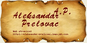 Aleksandar Prelovac vizit kartica